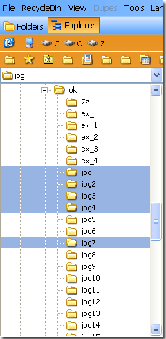 Folders tree for duplicate search